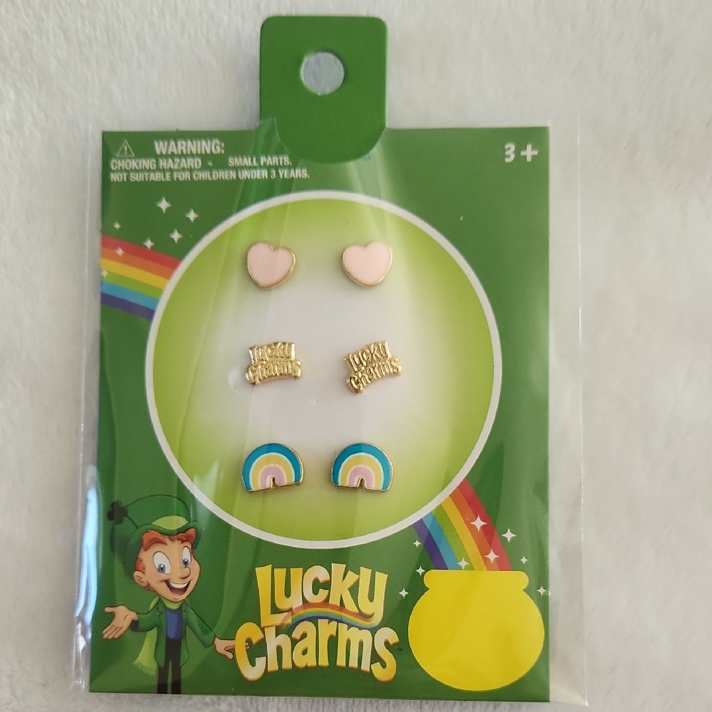 Lucky Charms Pink and Blue Stud Jewelry Set